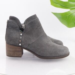 UGG Koolaburra Womens Sofiya Boots Size 8.5 Gray Suede Block Heel Studded Bootie